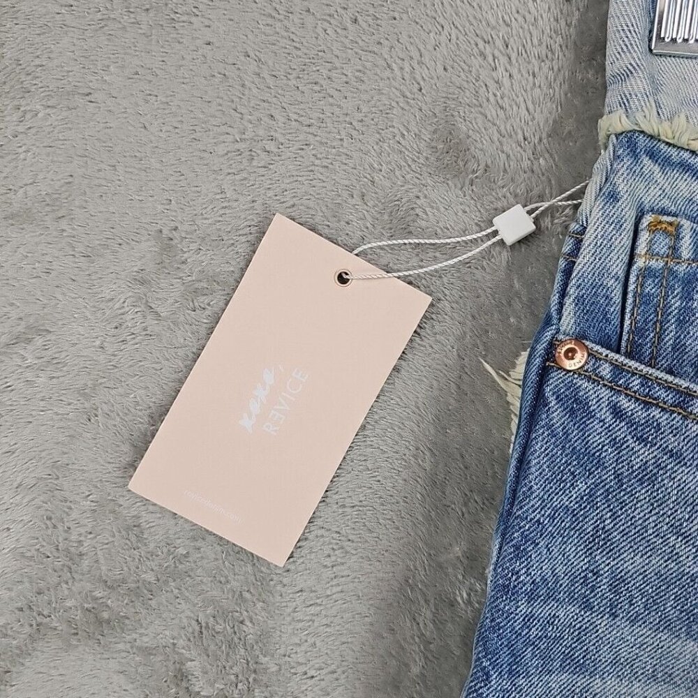 Revice Jeans Womens 25 Two Tone Blue Patchwork Blue Ankle Denim Festival NWT - Picture 3 of 12